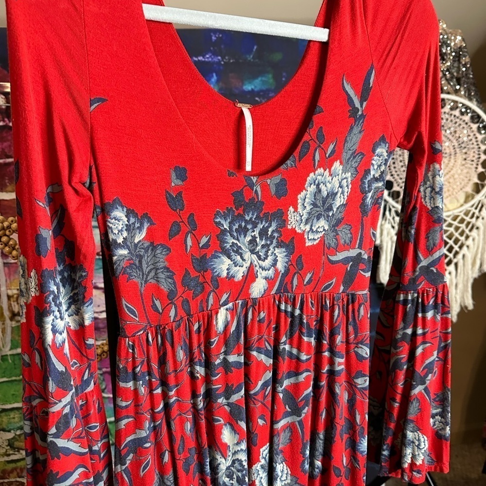 NWOT Free People Midnight Garden Red Maxi Dress Size XS - Picture 10 of 14